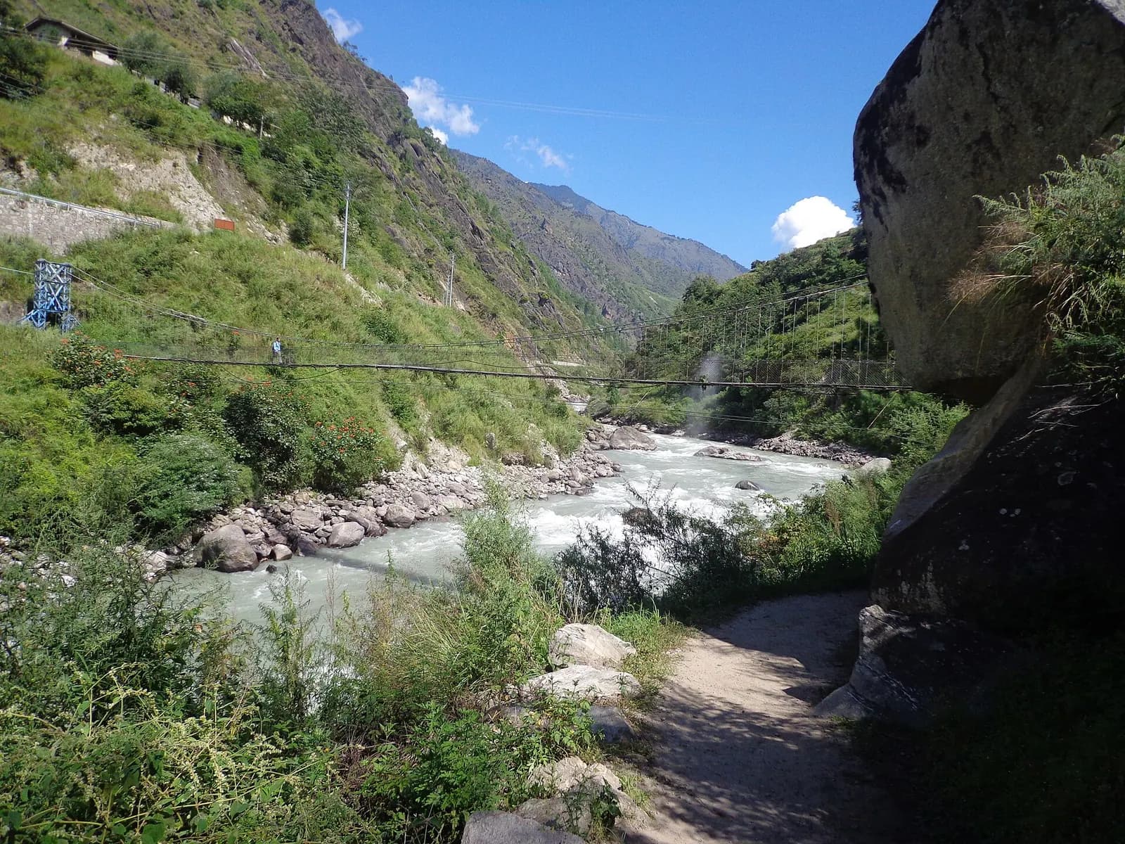 The Trishuli river cutting through a steep Nepali canyon.